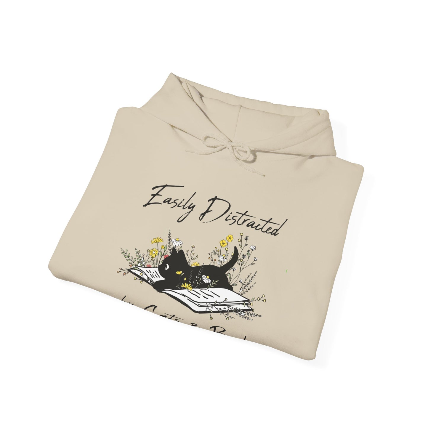 Easily Distracted by Cats & Books Hoodie