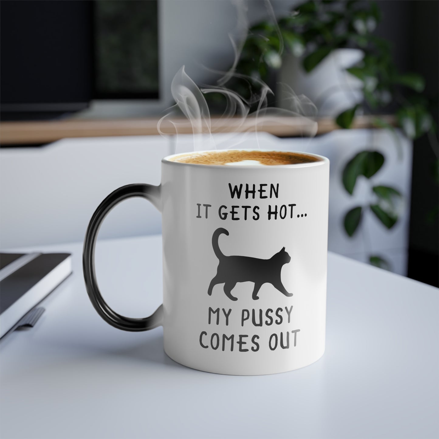 When It Gets Hot Cat Color Changing Mug