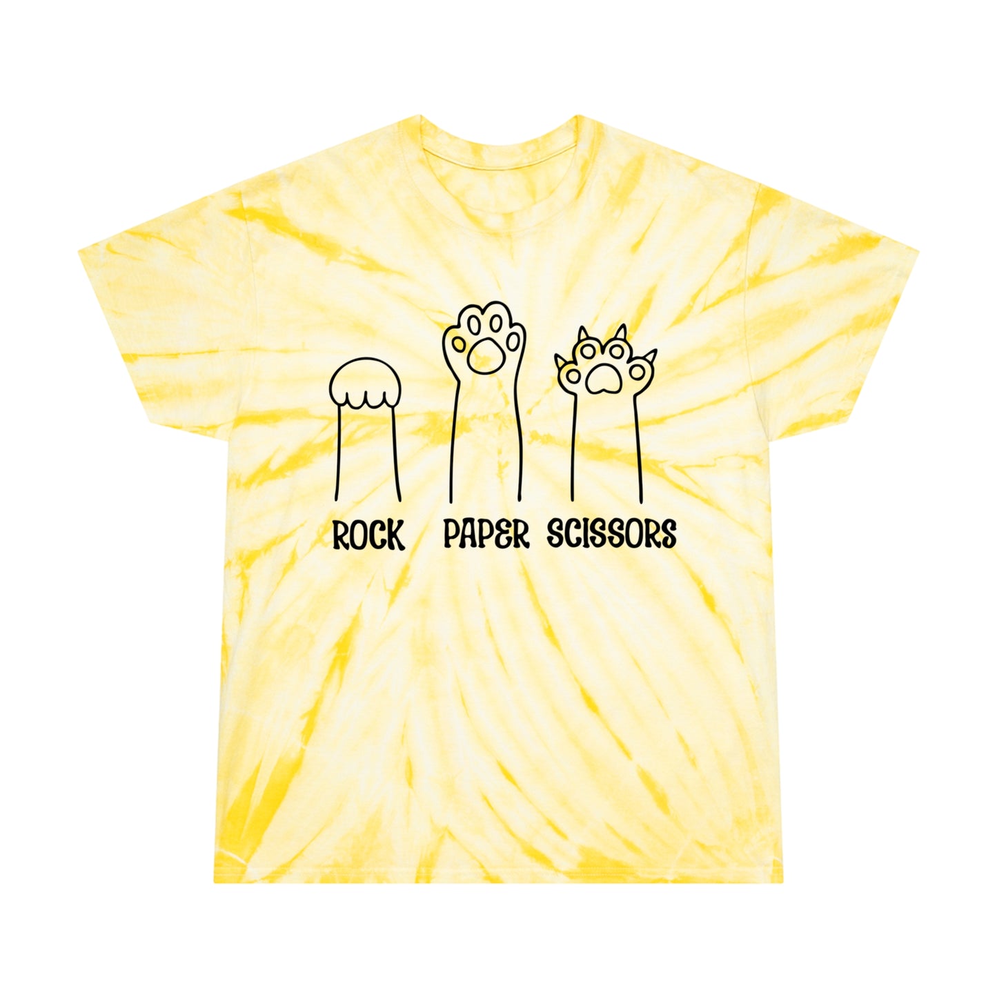 Rock Paper Scissors Tie-Dye Cat T-shirt