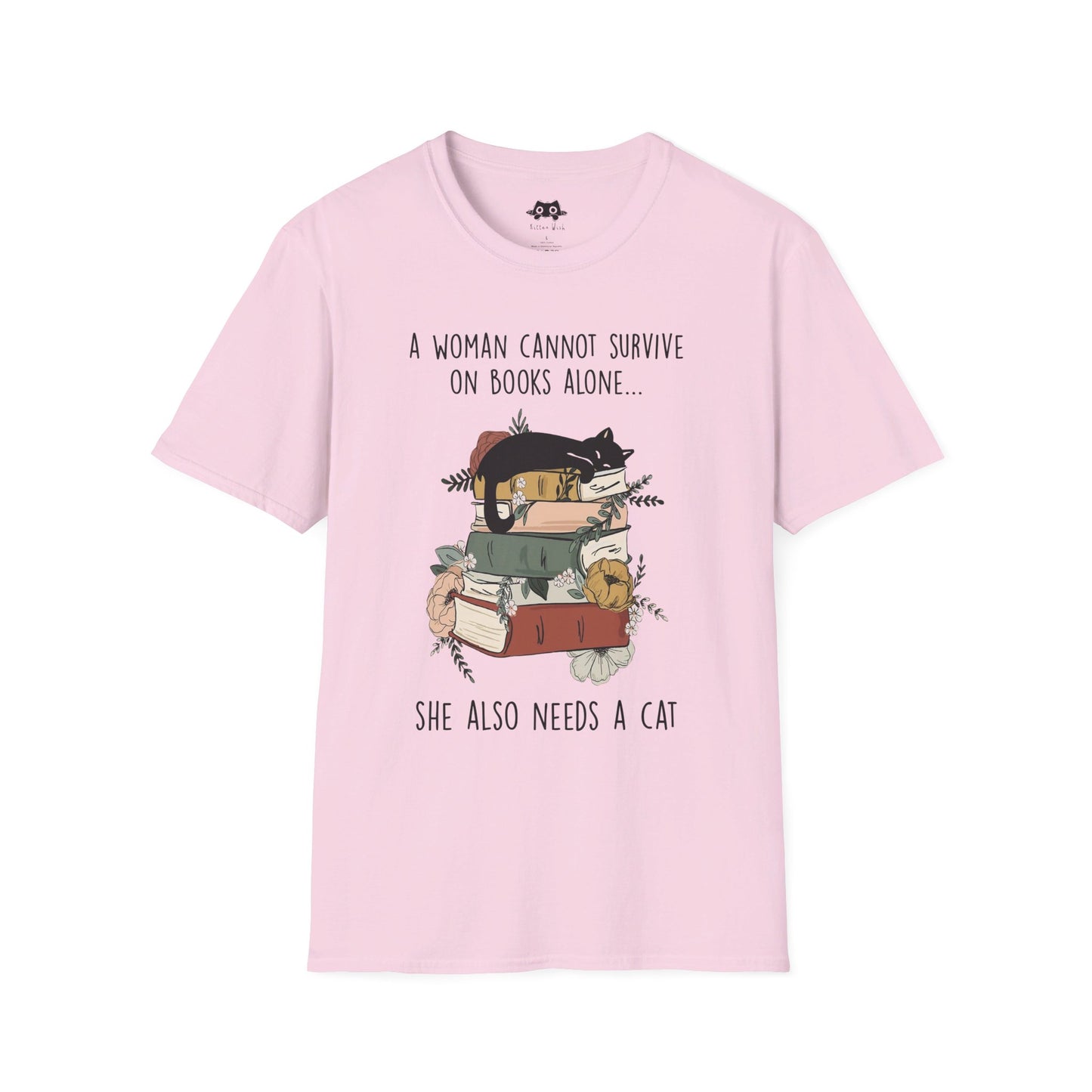 Books and Cat T-Shirt