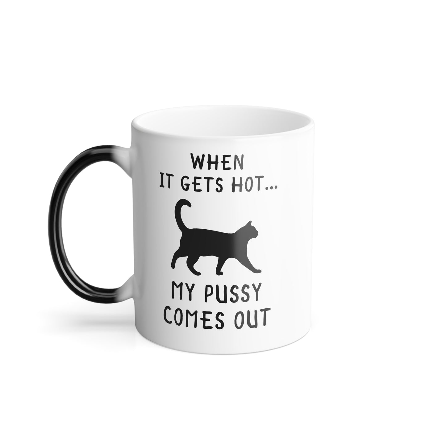 When It Gets Hot Cat Color Changing Mug