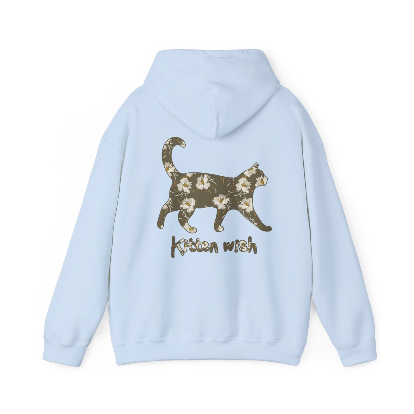 Wild White Neutral Tones Painted Flowers Cat Hoodie