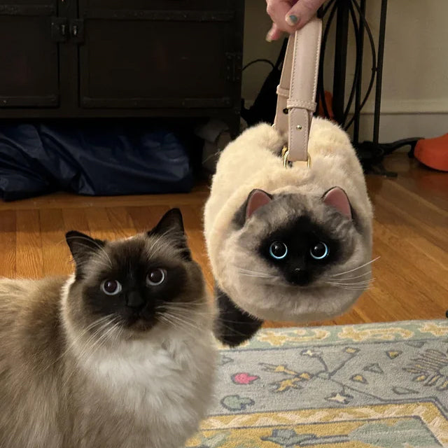 Kitty Amazingly Real Fluffy Cat Handbag
