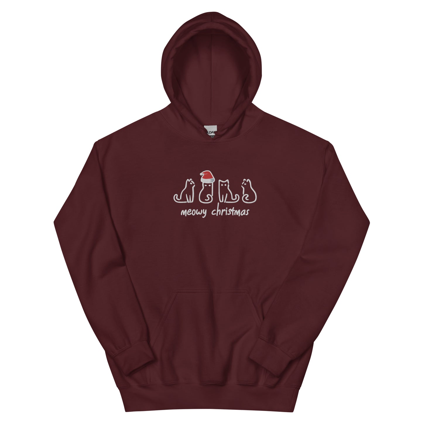 Meowy Christmas Embroidered Hoodie