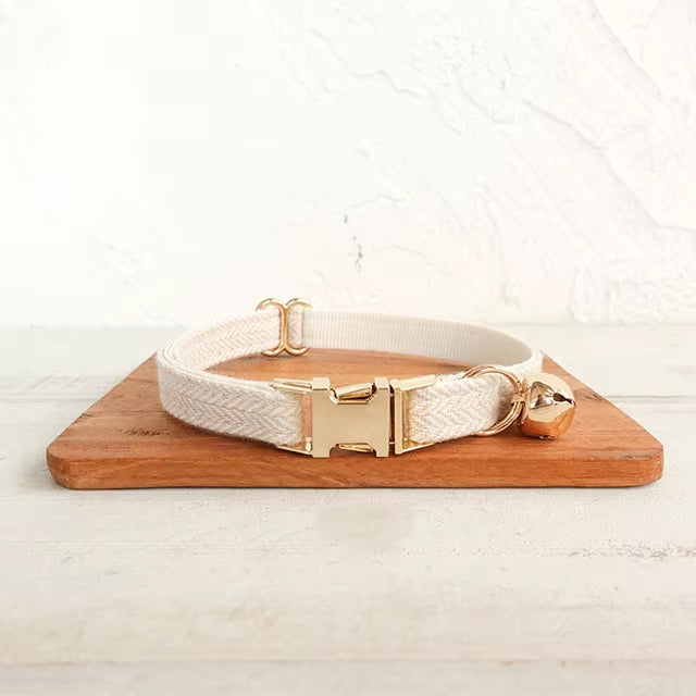 White Personalized Cat Collar