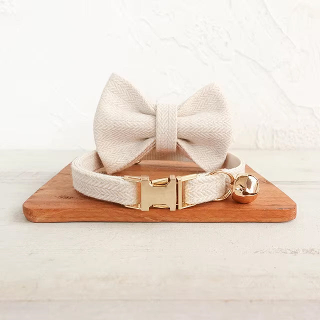 White Personalized Cat Collar
