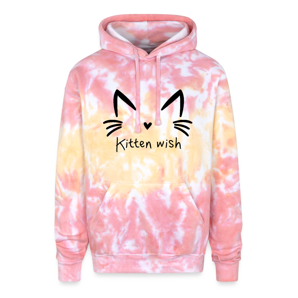 Kitten Wish Tie Dye Hoodie - funnel cake