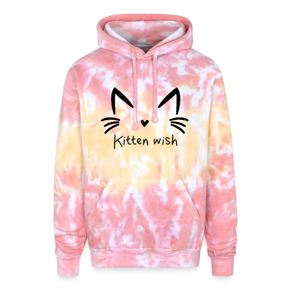 Kitten Wish Tie Dye Hoodie - funnel cake