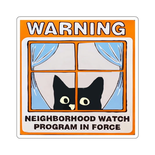 Funny Neighborhood Watch Cat Stickers