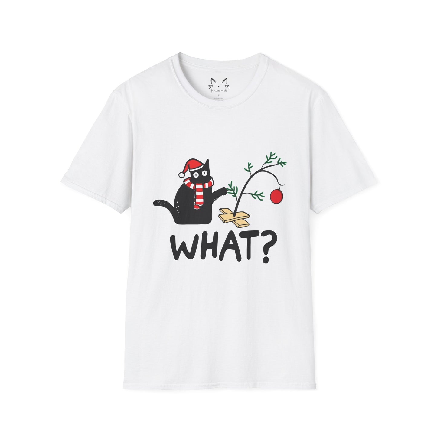 Cat What Christmas T-shirt