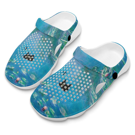 Monet Waterlily Cat EVA Foam Rubber Shoes