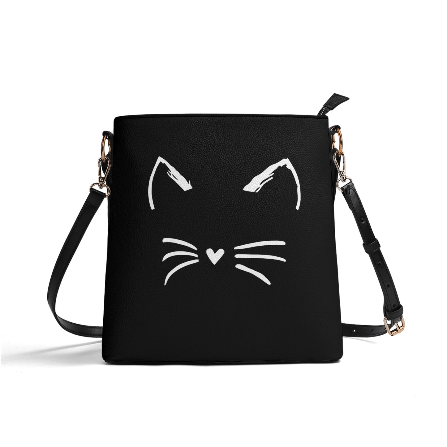 Cat Lady Womens PU Bucket Bag Shoulder Bag