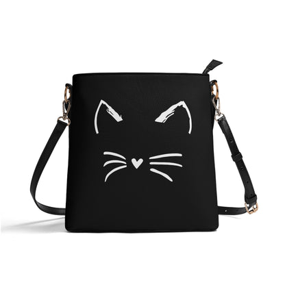 Cat Lady Womens PU Bucket Bag Shoulder Bag