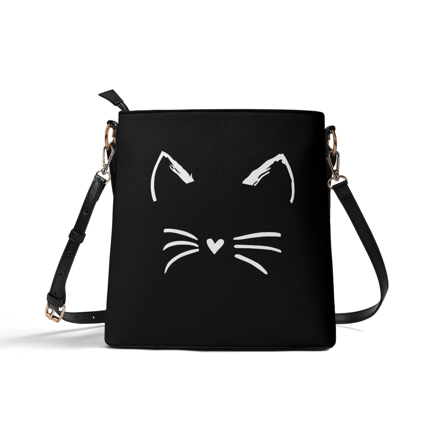 Cat Lady Womens PU Bucket Bag Shoulder Bag