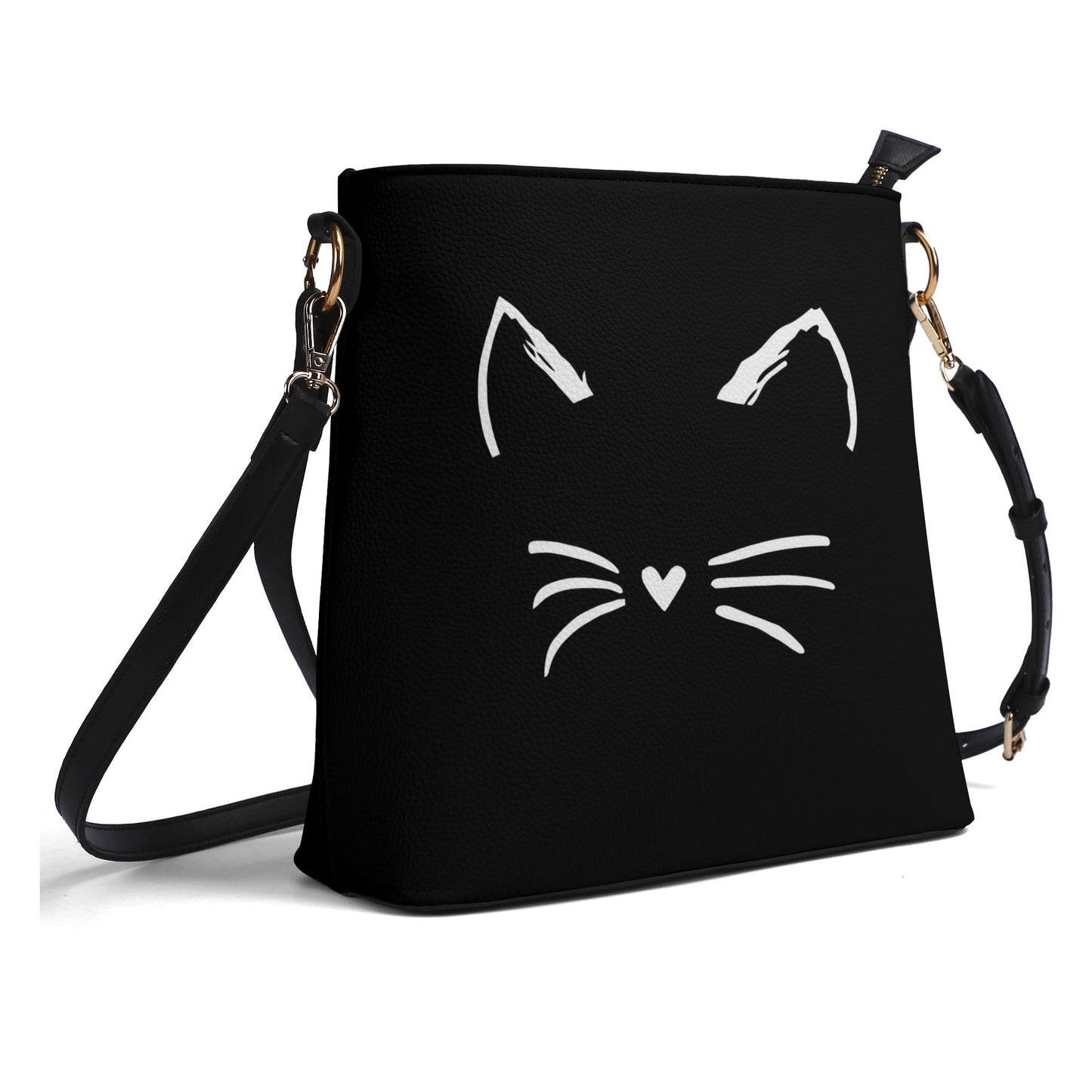 Cat Lady Womens PU Bucket Bag Shoulder Bag