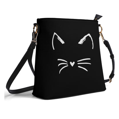 Cat Lady Womens PU Bucket Bag Shoulder Bag