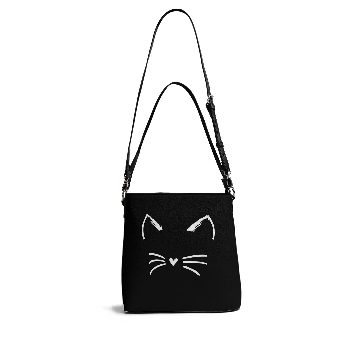 Cat Lady Womens PU Bucket Bag Shoulder Bag