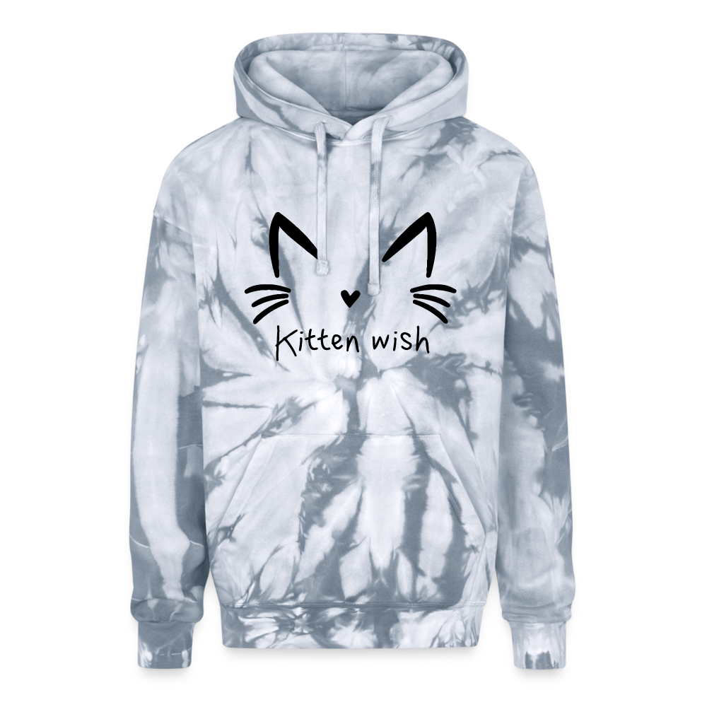 Kitten Wish Tie Dye Hoodie - spider silver