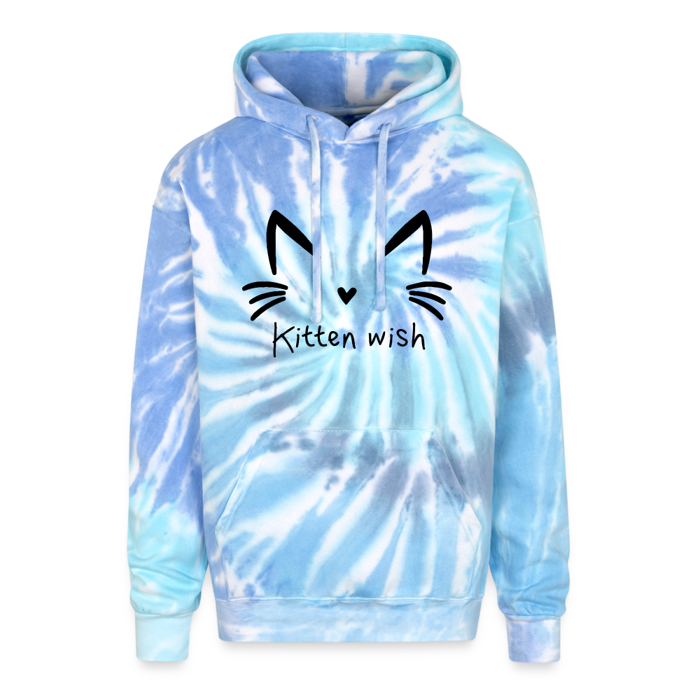 Kitten Wish Tie Dye Hoodie - blue lagoon