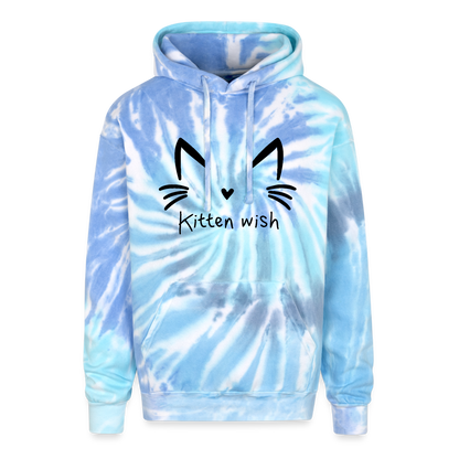 Kitten Wish Tie Dye Hoodie - blue lagoon