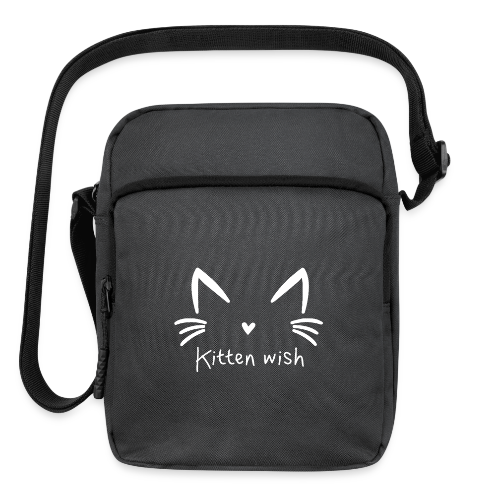 Kitten Wish Upright Crossbody Bag - charcoal grey
