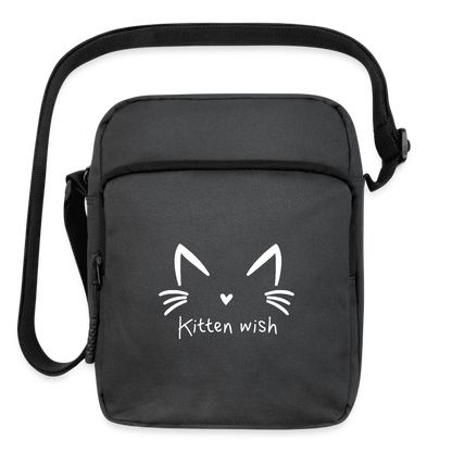 Kitten Wish Upright Crossbody Bag - charcoal grey
