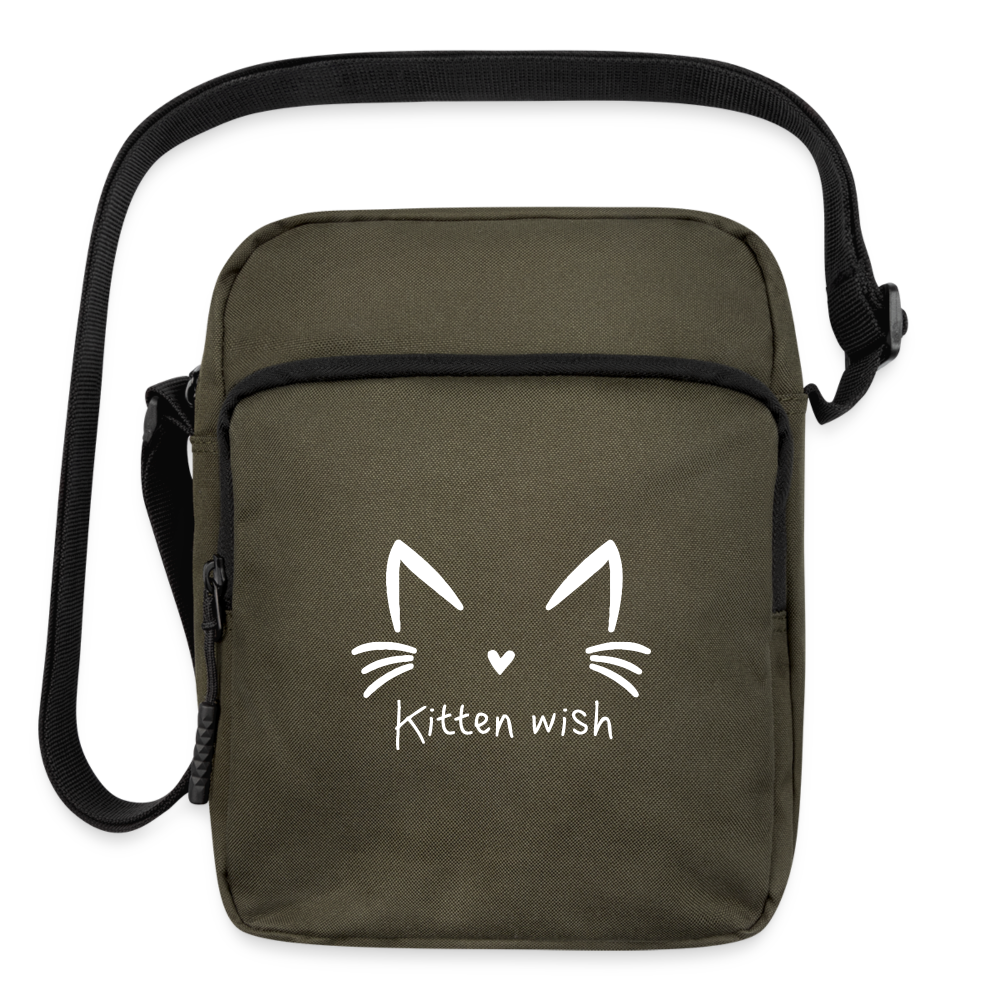 Kitten Wish Upright Crossbody Bag - olive