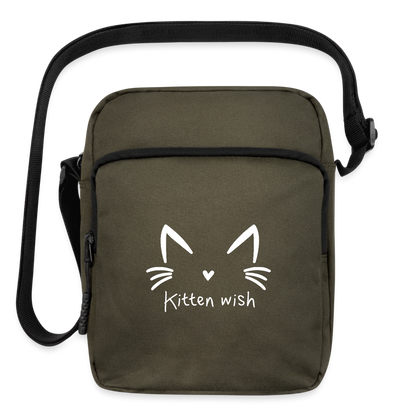 Kitten Wish Upright Crossbody Bag - olive