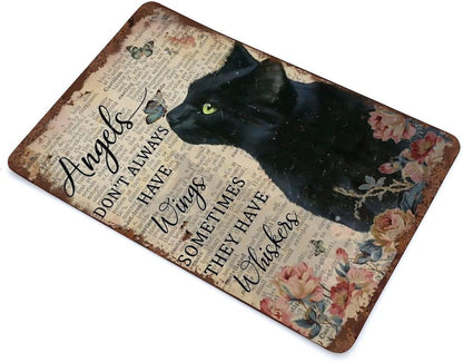 Custom Cat Photo Angels Don't Always Have Wings Tin Sign