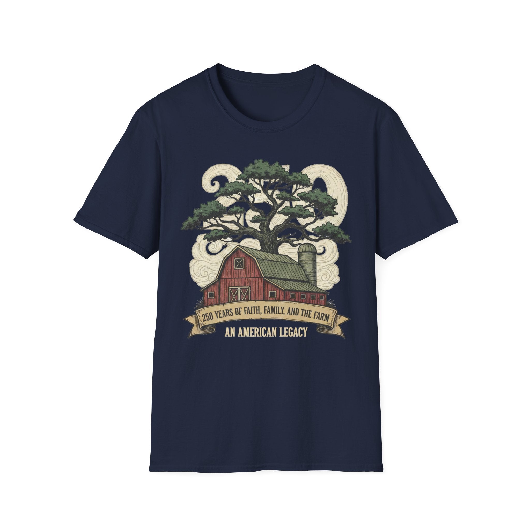 America 250 Years Of Faith Family The Farm Softstyle T-Shirt