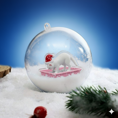 Cat Litter Snow Christmas 3D Ball Ornament