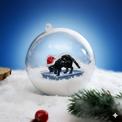 Cat Litter Snow Christmas 3D Ball Ornament