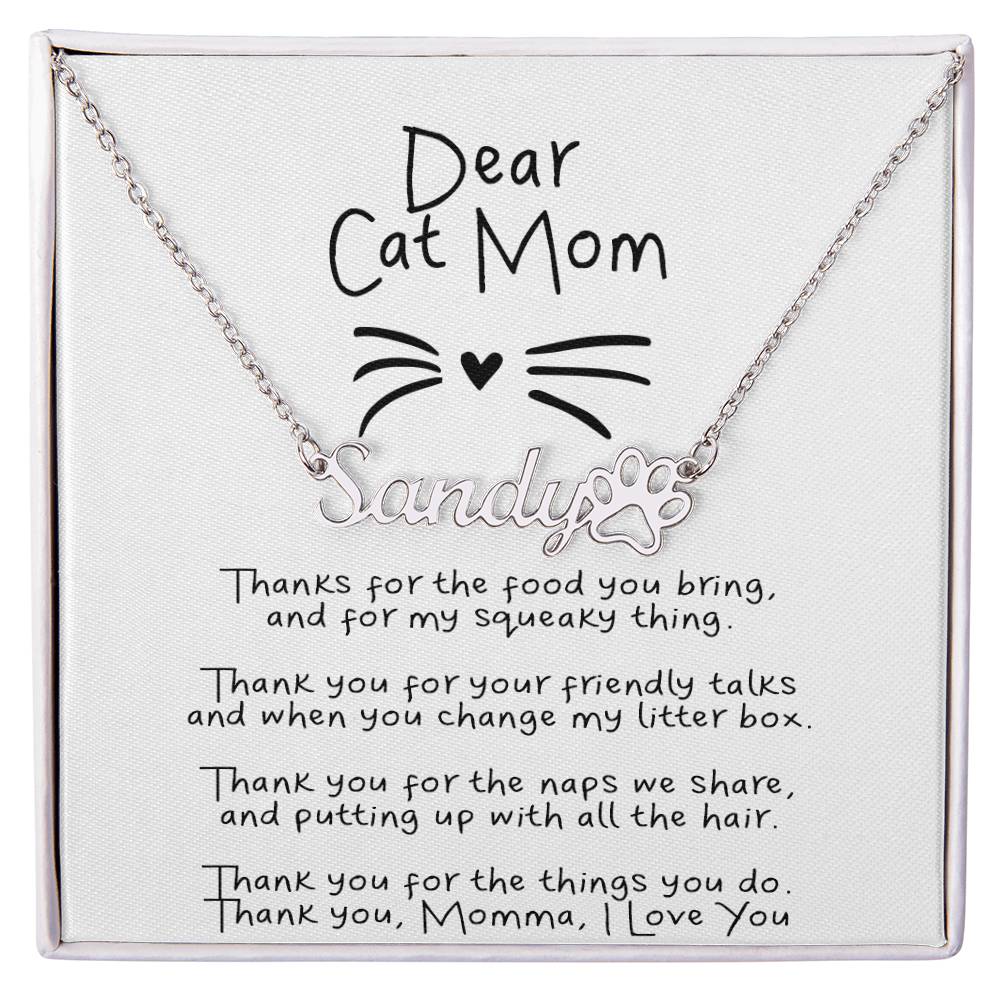 Dear Cat Mom Necklace