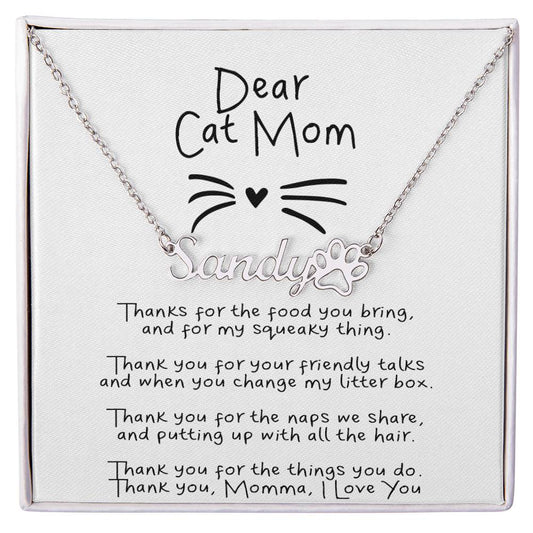 Dear Cat Mom Necklace