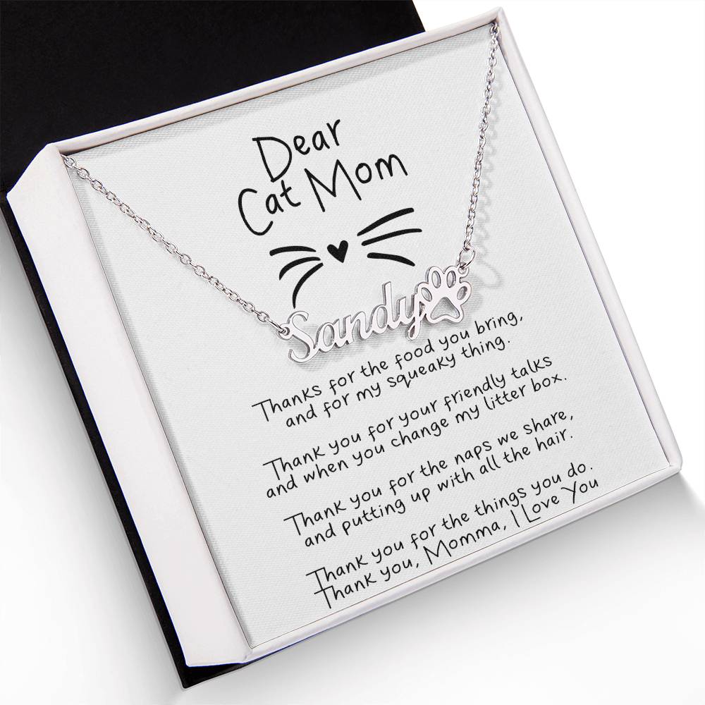 Dear Cat Mom Necklace