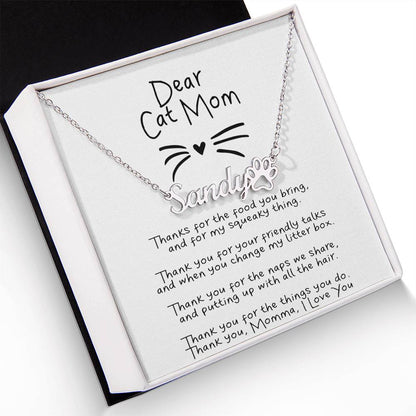 Dear Cat Mom Necklace
