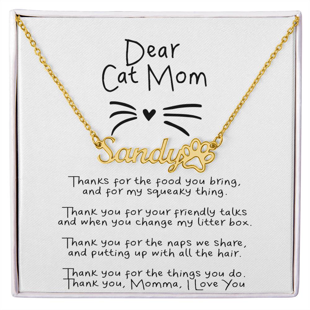 Dear Cat Mom Necklace
