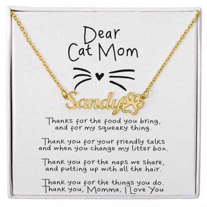 Dear Cat Mom Necklace