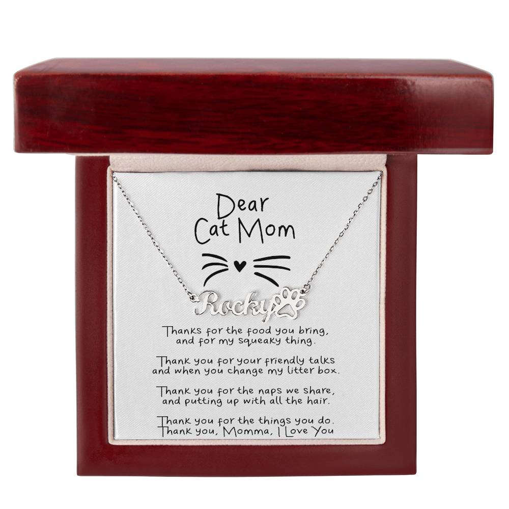 Dear Cat Mom Necklace