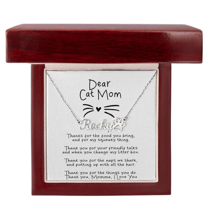 Dear Cat Mom Necklace