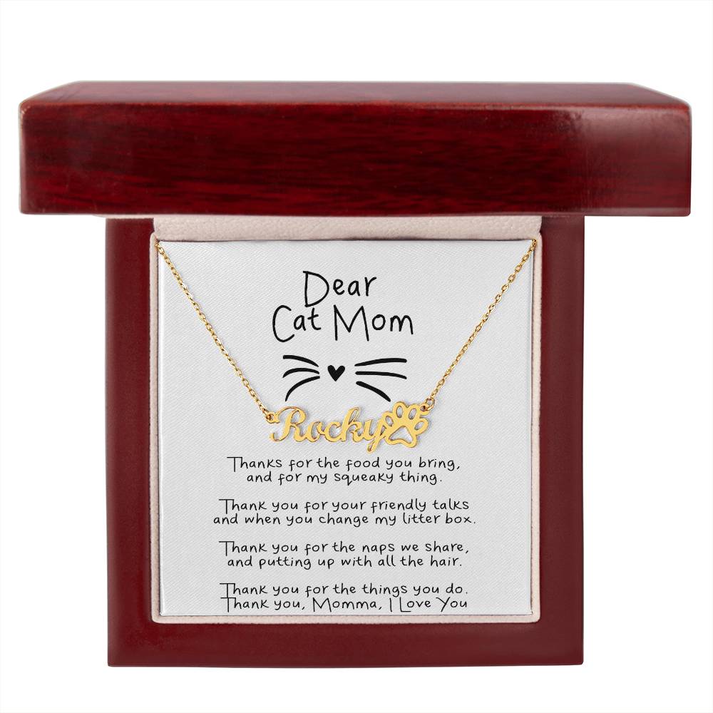 Dear Cat Mom Necklace