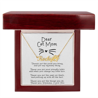 Dear Cat Mom Necklace