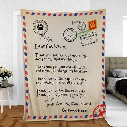 Dear Cat Mom Custom Blanket