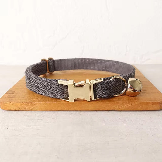 Gray Personalized Cat Collar