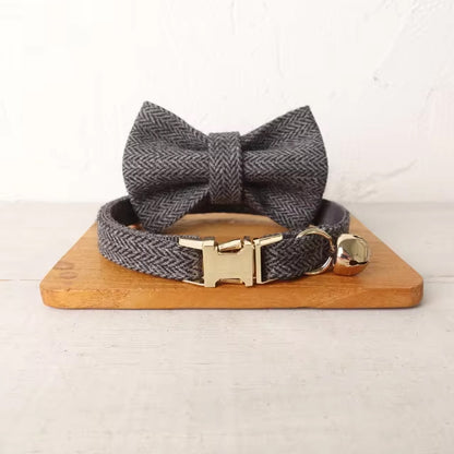 Gray Personalized Cat Collar
