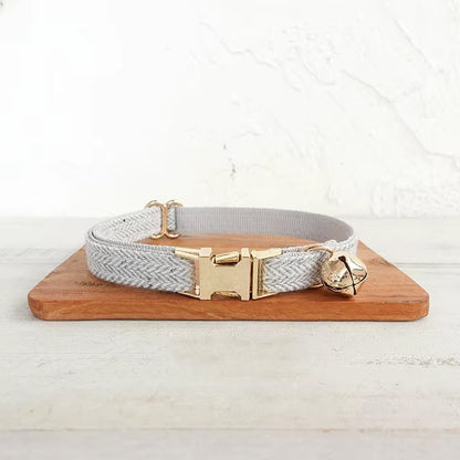 Light Gray Personalized Cat Collar