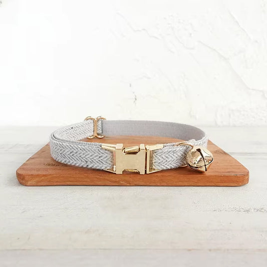 Light Gray Personalized Cat Collar
