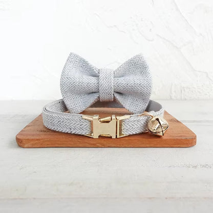 Light Gray Personalized Cat Collar