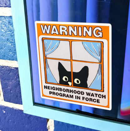 Funny Neighborhood Watch Cat Stickers