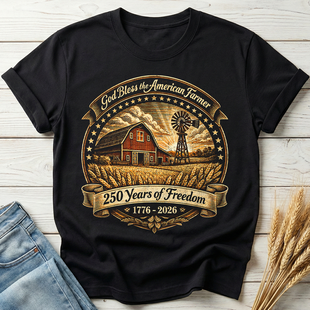 America250 God Bless The American Farmer Classic Tee